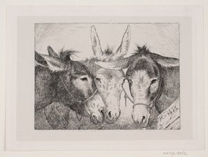 Three Donkey Heads by Otto Haslund