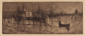 A Wet Evening in Venice by Otto Henry Bacher