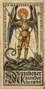 You German Spirit, St. Michael, Help Crush the Worm by Otto Hupp