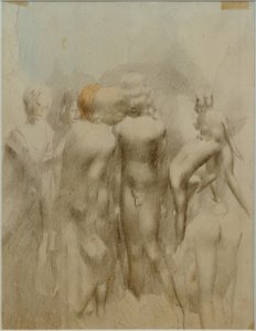 Group of Naked Boys Outdoors (Bathing) by Otto Meyer Amden