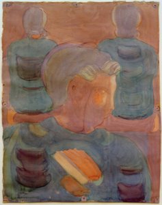 Preparation (Devotion in the Dining Hall). Partial Study (Boy with Hymnbook) by Otto Meyer Amden