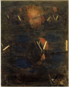 Preparation (Devotion in the Dining Room). Partial Study (Boy with Hymnbook) by Otto Meyer Amden