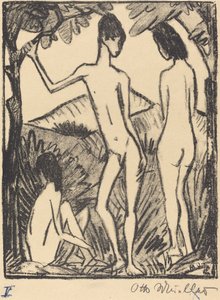 Standing Boy and Two Girls