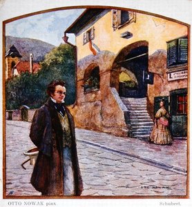 Franz Peter Schubert in front of the shoemaker