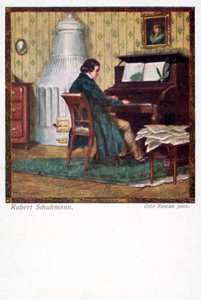 Robert Schumann Playing the Piano by Otto Robert Nowak