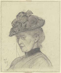 Portrait of Luise Scholderer with Hat by Otto Scholderer