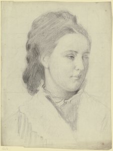 Portrait of a Young Woman in Three-Quarter View by Otto Scholderer
