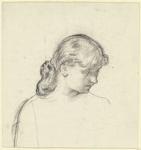 Head of the Standing Woman at the Chair from "Preparation for the Costume Ball" by Otto Scholderer