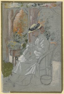 Luise Scholderer on the Veranda