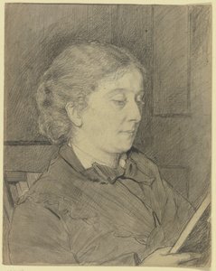 Luise Scholderer, Reading with Cat by Otto Scholderer