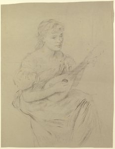 Young Woman Playing Mandolin (