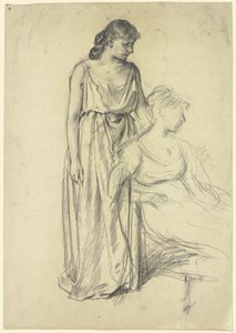 Sitting and Standing from the "Preparation for the Costume Ball" by Otto Scholderer