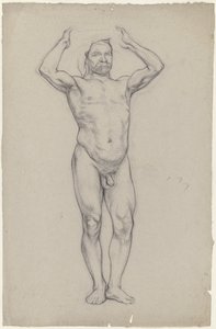 Standing Male Nude by Otto Scholderer