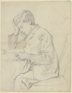Victor Scholderer Reading at the Table