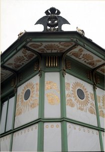 Art Nouveau: View of the Pavilion of the Karlsplatz Metro Station (now cafe) Made by Architect Otto Wagner (1841-1918) (Viennese Secession) 1894-1899 Vienna, Austria