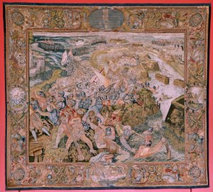 Flemish Tapestry. Series Triumphs and Battles of Archduke Albert. Battle in the Trenches of Hulst. Fifth Tapestry in the Series. Model Otto van Veen and Hans I Snellinck. Ca 1597-1598 by Otto van Veen