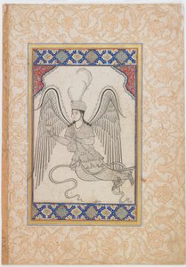 Angel, Flying, with Cup and Wine Flask by Ottoman School