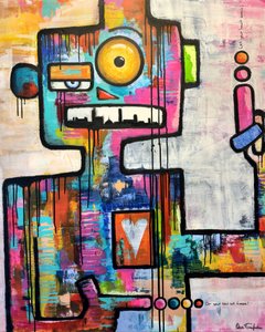 Colorful Street Art Robot