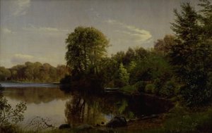 Evening at Bondedammen in Hellebæk by P.C. Skovgaard