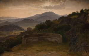 Landscape near Subiaco. Sunset by P.C. Skovgaard
