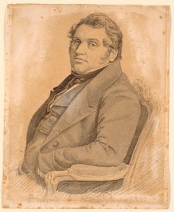 Portrait of a Seated, Corpulent Man in Half-Figure, Three-Quarter Profile to the Left by P.C. Skovgaard