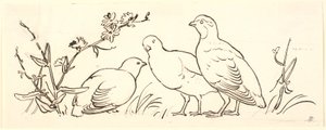 Three Partridges. Decorative Draft by P.C. Skovgaard