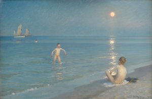Boys Bathing at Skagen. Summer Evening