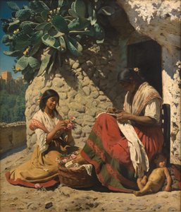 Two Gypsy Women Outside their Cottage, Spain by Peder Severin Krøyer