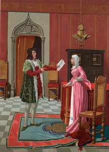 Enrique de Villena Telling His Wife That He Has Been Elected Master of Calatrava by P. Y. Valor
