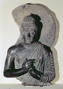 Bust of a preaching Buddha, Greco-Buddhist style, 1st-4th century