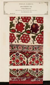 Cotton bed-cover sample from Shikarpore in Sind, from The Collection of the Textile Manufacturers of India, by John Forbes Watson, published in 1866 by Pakistani School