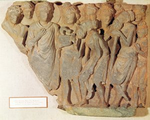 The Victory over the Serpent, Relief Depicting Buddha Presenting the Feared Serpent to the Awed Brahmans