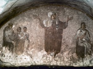 Early Christian Art: Catacombs of St. Priscilla, Cubicle of the Veiled Woman, end of 3rd century