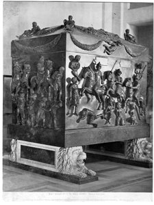 Sarcophagus of St. Helena Depicting Roman Cavaliers and Barbarian Prisoners by Paleo Christian