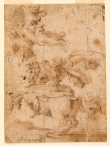 The Head of a Bearded Man, a Man on Horseback, ca. 1650