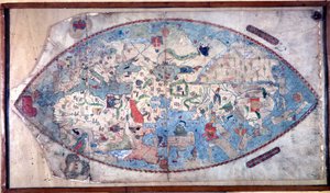 World map of Paolo Toscanelli. 1457. This map represents the European image of the Earth before the discovery of the great continents. Library Nazionale Florence by Paolo Toscanelli