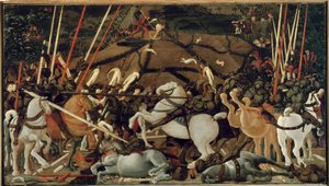 The Battle of San Romano in 1432: The Unseating of Bernardino della Carda by Paolo Uccello