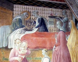 The Birth of the Virgin (detail) by Paolo Uccello