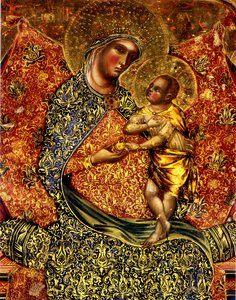 Madonna and Child Enthroned with Two Angels
