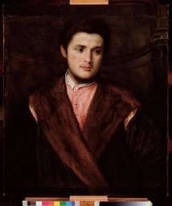 Portrait of a Young Man Wearing a Fur Coat by Paris Bordone