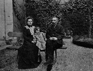 M. and Mme Curie in the garden of their Paris house, c1902 by Paris Ellis