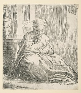 Woman seated on the ground, known as Saint Thais by Parmigianino