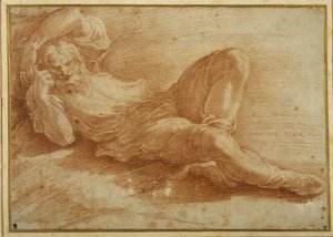 Bearded figure, sleeping by Parmigianino