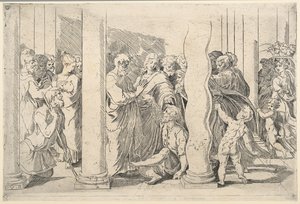 Saints Peter and John Healing the Lame Man at the Golden Gate by Parmigianino