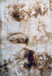 Study for a Dead Mouse, Male and Female Profiles by Parmigianino