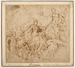Study of Coronation of the Virgin for Santa Maria della Steccata, Parma by Parmigianino