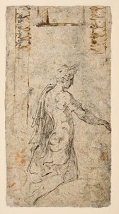 Study of a Young Man Kneeling by Parmigianino