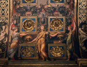 Three wise virgins (detail) by Francesco Mazzola known as Il Parmigianino