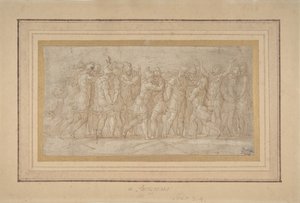 Roman or Greek Warriors Celebrating after a Victory by Parmigianino