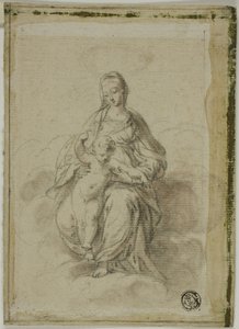 Virgin and Child Seated on Clouds